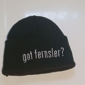 Black Beanie with White Embroidery